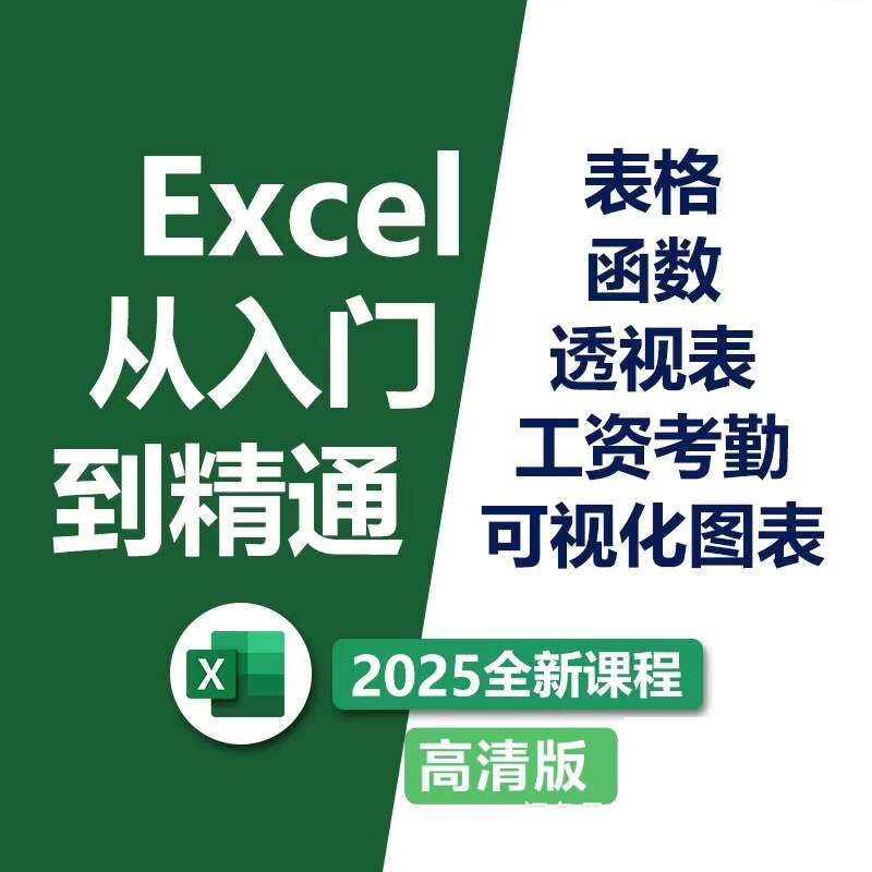 2025 最新 Excel 教程零基础入门 数据处理函数数据透视表全套课程